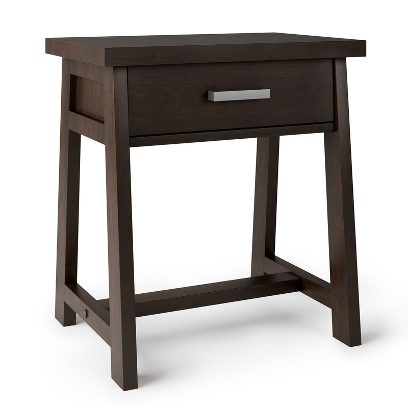 Sawhorse – Bedside Table – Dark Chestnut Brown