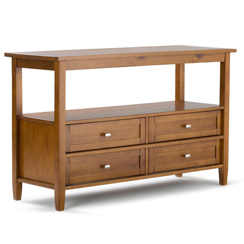 Warm Shaker – Console Sofa Table – Light Golden Brown
