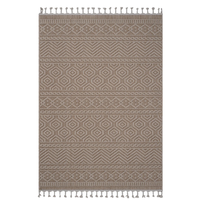 Guros – 4′ X 6′ Geometric Indoor / Outdoor Area Rug – Mocha