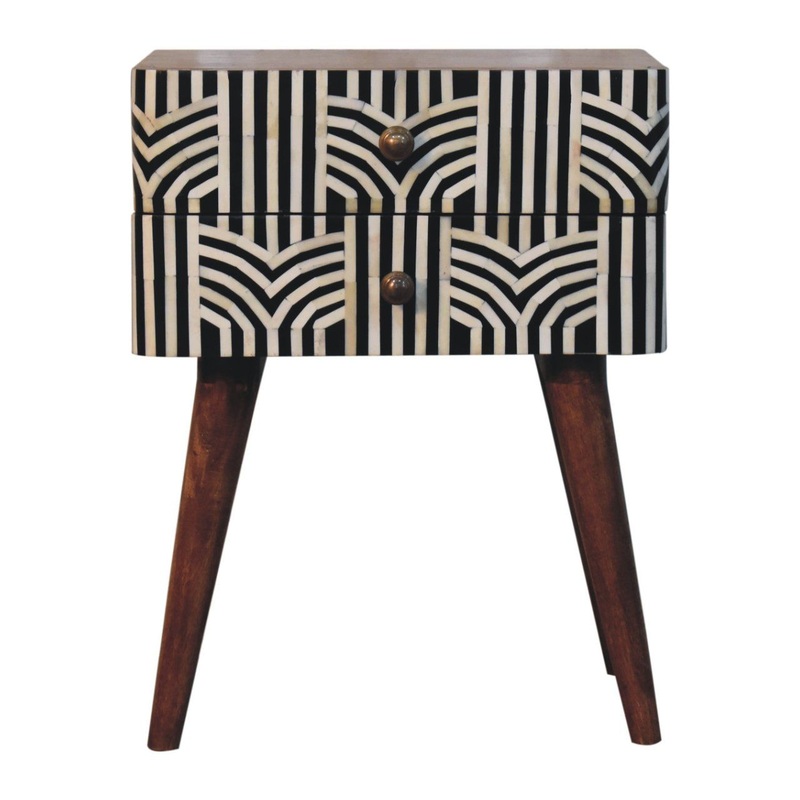 Inlay – Edessa Bone Bedside Table – Caramel
