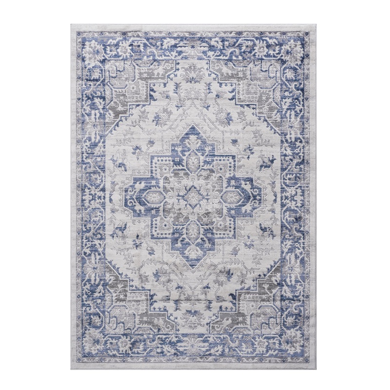 Marfi – 5′ X 7′ Oriental Area Rug – Blue / Gray