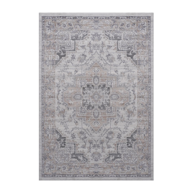 Marfi – 5′ X 7′ Oriental Area Rug – Ivory / Beige