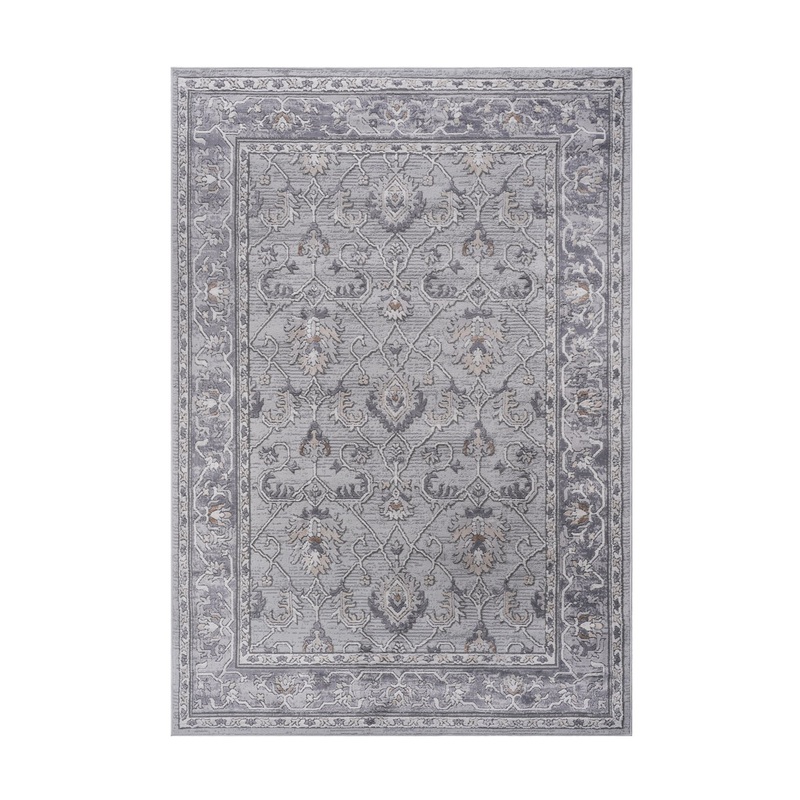 Marfi – 5′ X 7′ Oriental Area Rug – Ivory / Gray