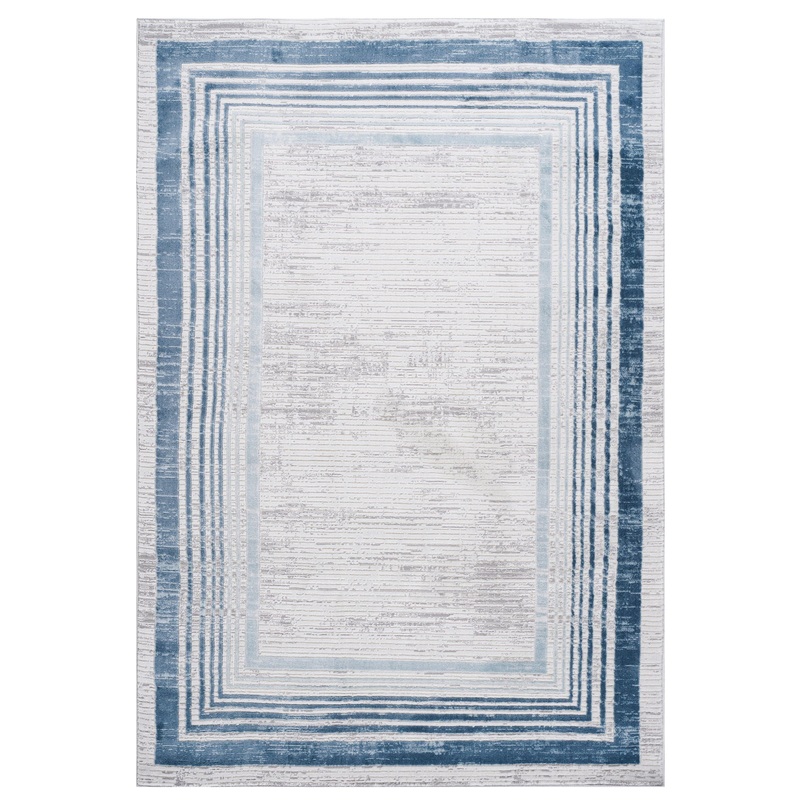 Marfi – 8′ X 10′ Bordered Area Rug – Blue / Ivory