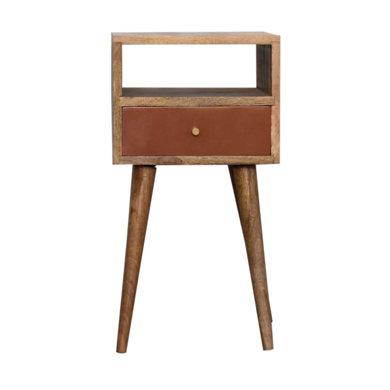 Mini Hand Painted Bedside Table – Brick Red