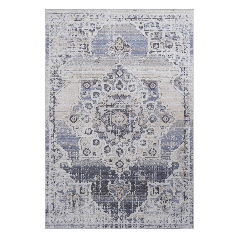 Payas – 2′ X 3′ Medallion Area Rug – Cream / Blue