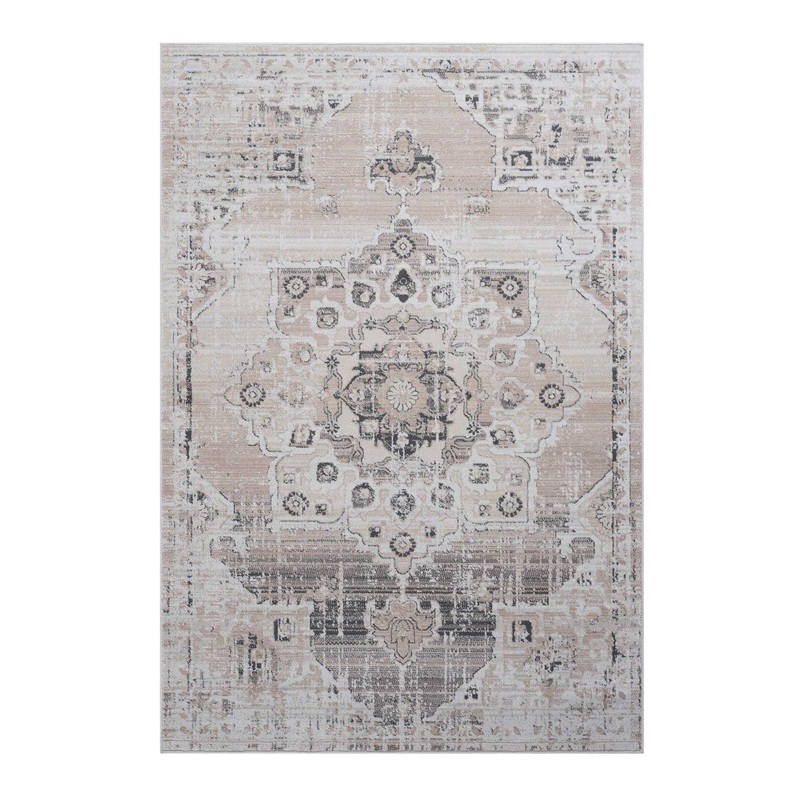 Payas – 8′ X 10′ Medallion Area Rug – Cream / Beige