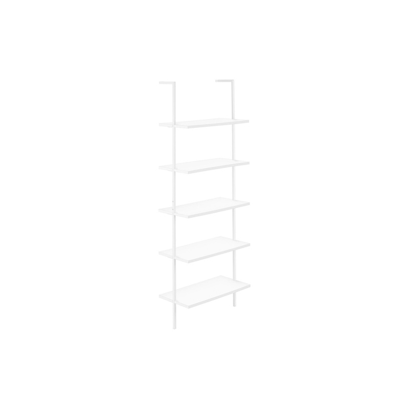 Etagere Bookcase Ladder 5 Tier For Office – White