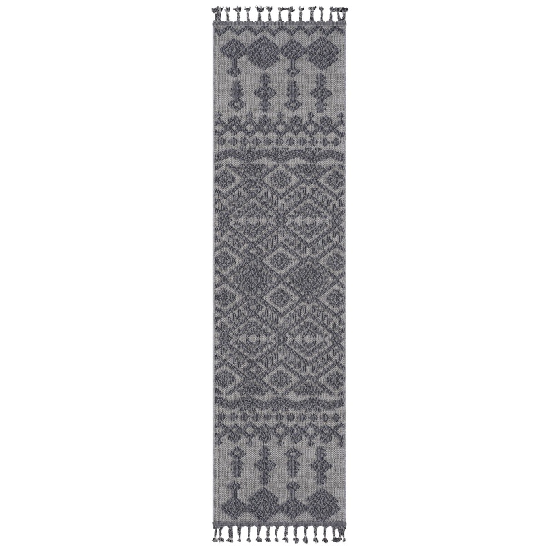 Guros – 2′ X 8′ Traditional Indoor / Outdoor Area Rug – White / Gray