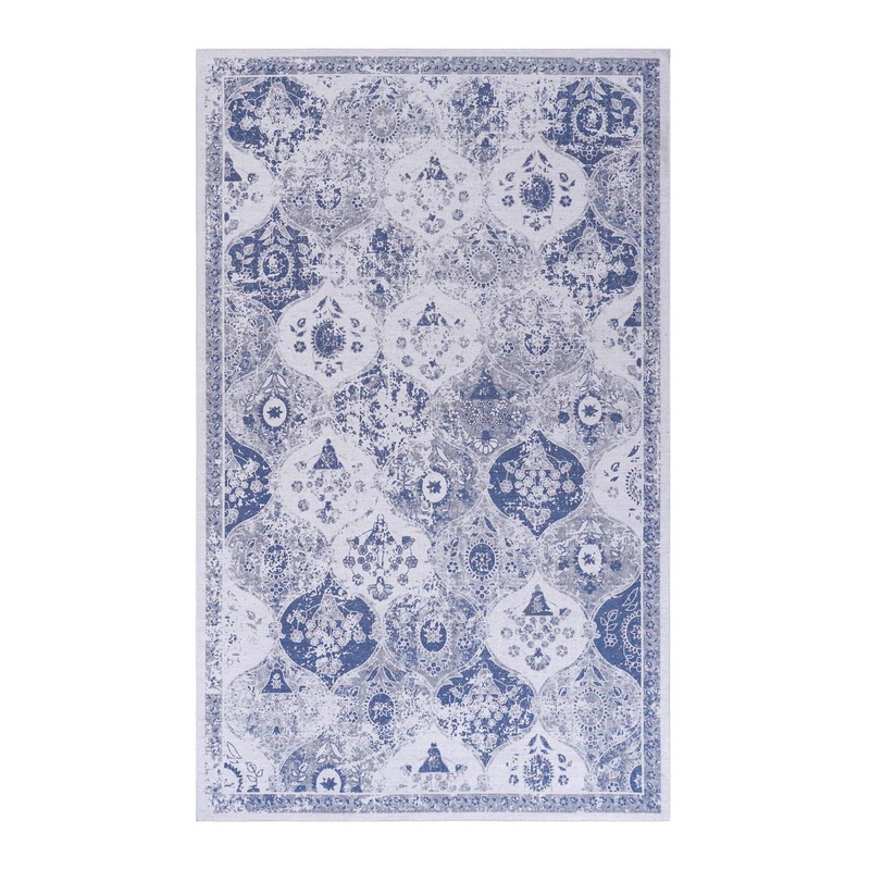 Maval – 5′ X 8′ Washable Area Rug – Blue