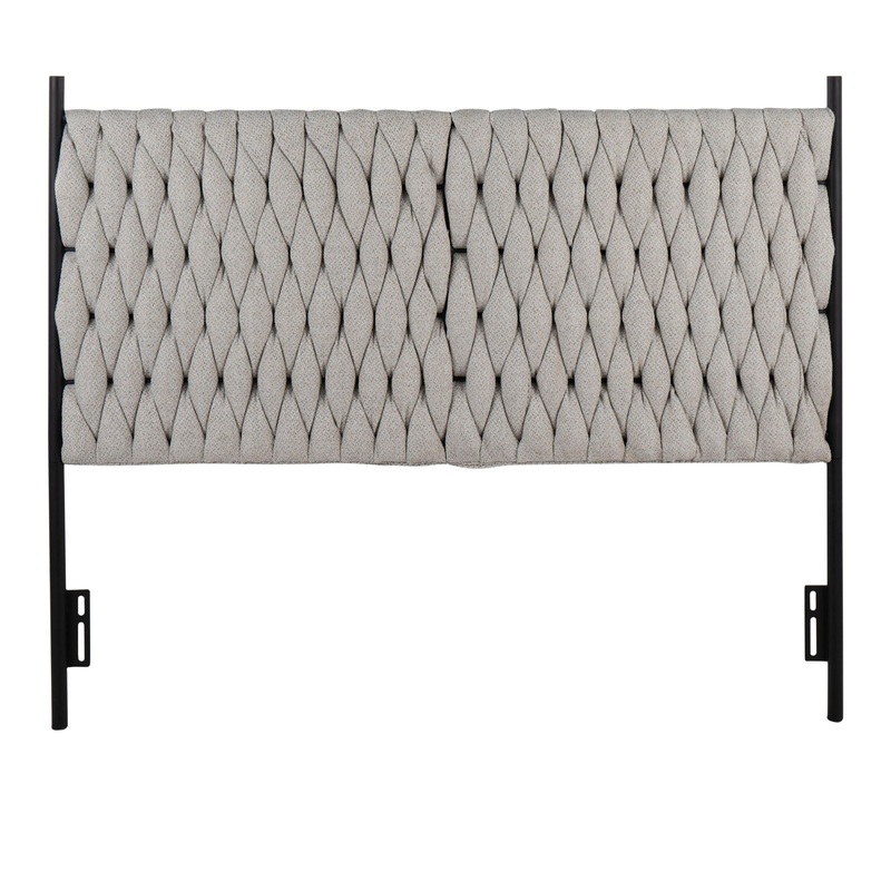 Braided Matisse – Queen Size Headboard – Black / Cream