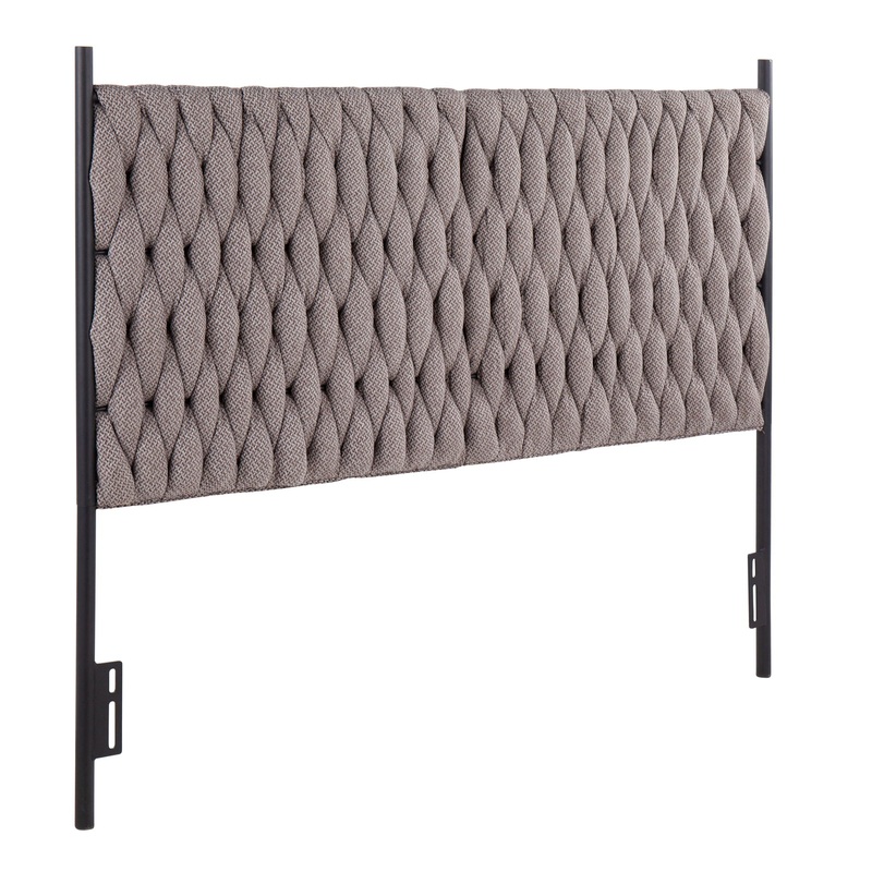 Braided Matisse – Queen Size Headboard – Black / Gray