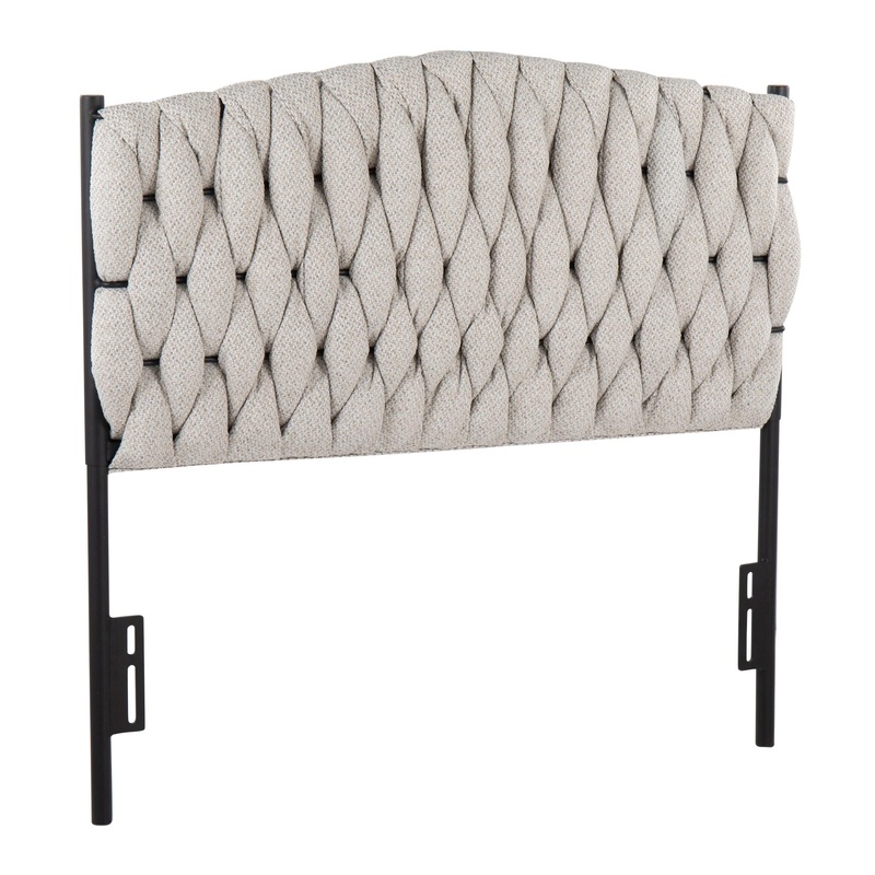 Braided Matisse – Twin Size Headboard – Black / Cream
