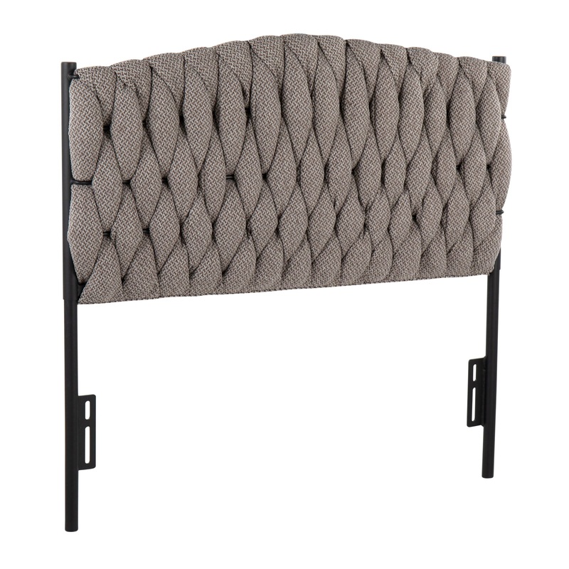 Braided Matisse – Twin Size Headboard – Black / Gray