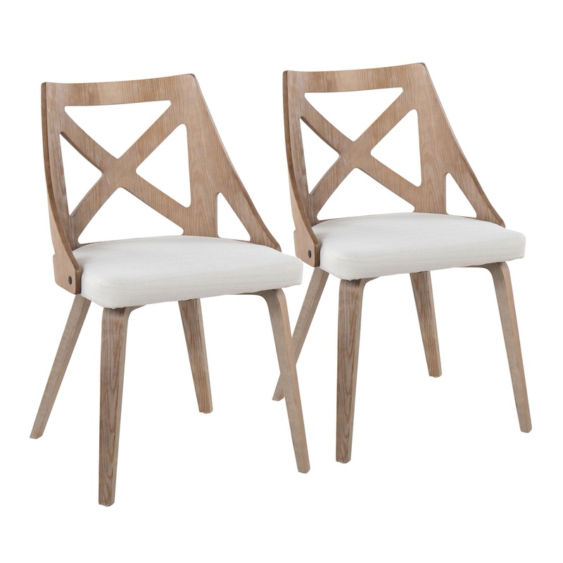 Charlotte – Farmhouse Chair (Set of 2) – White Washed / Cream