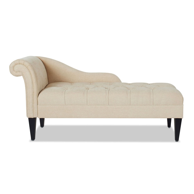 Harrison – Tufted Roll Arm Chaise Lounge – Beige