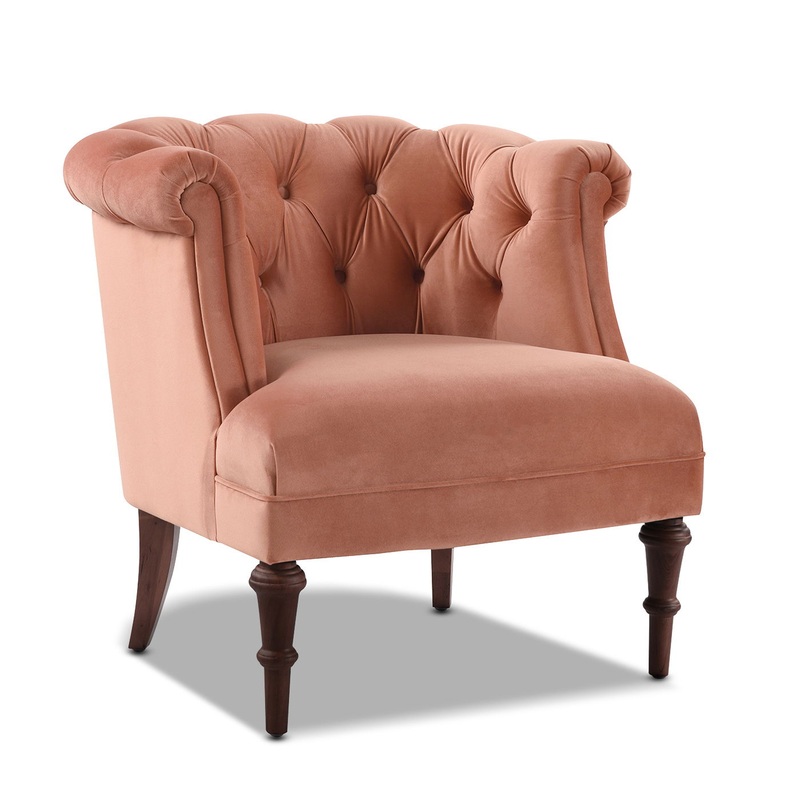 Katherine – Tufted Accent Chair – Peach Orange