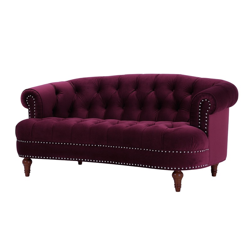 La Rosa – Victorian Chesterfield Loveseat – Burgundy