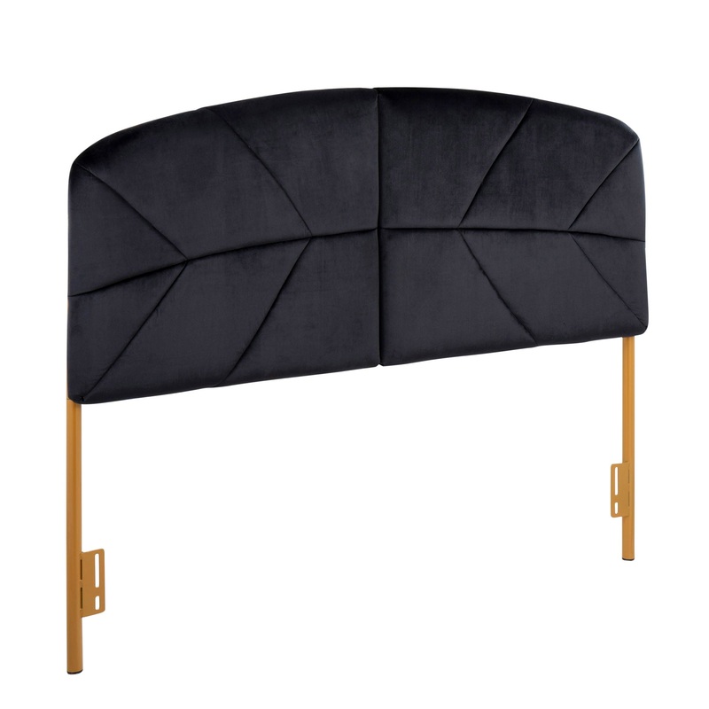 Lindsey – Queen Headboard Contemporary Glam – Gold / Black