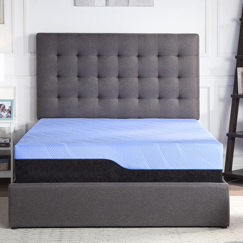 Refresh – 12 Twin Size Hybrid Cooling Gelcare Memory Foam And Coil Mattress – Blue