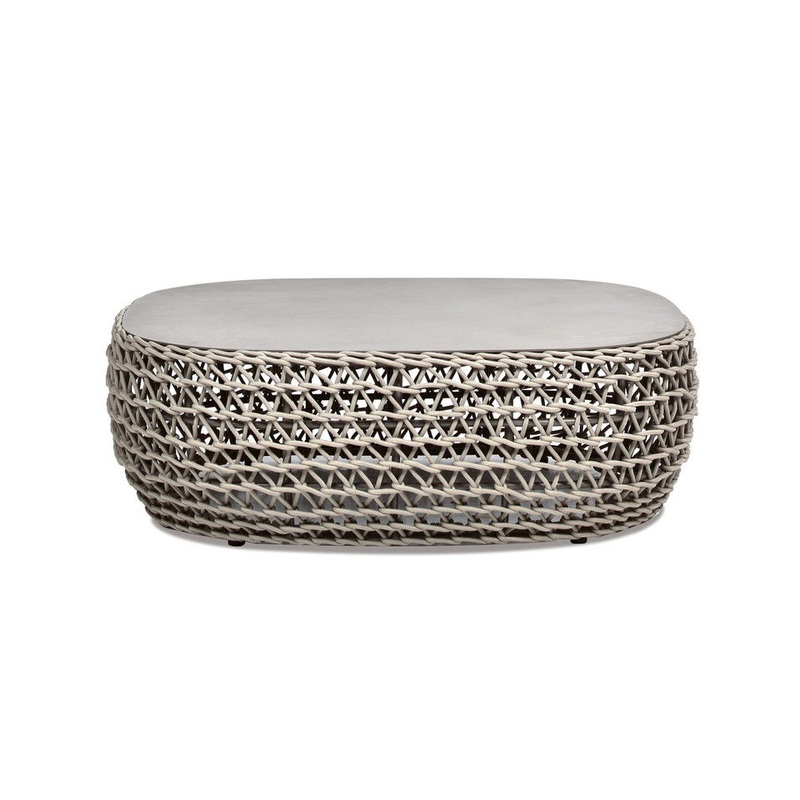 Willow – Oval Patio Coffee Table – Light Beige