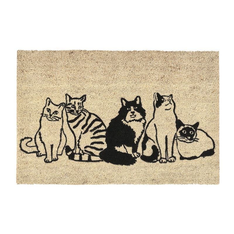 Doormats – Kitty Crew Doormat – Black/Sand