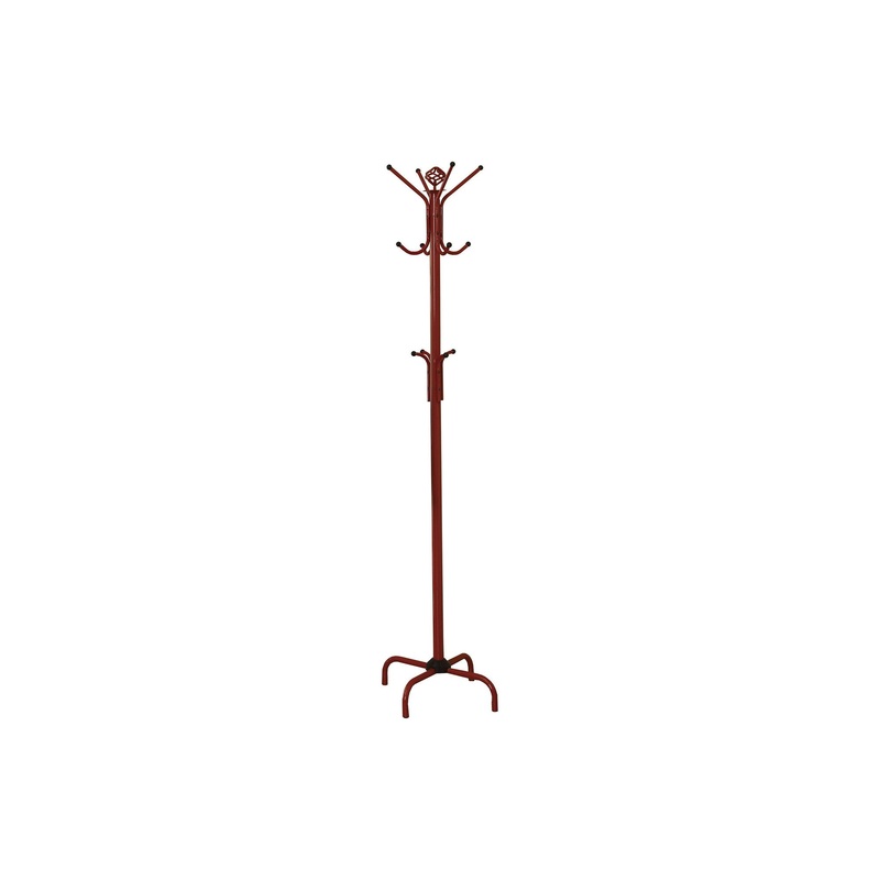 Free Standing Coat Rack 12 Hooks For Entryway – Red