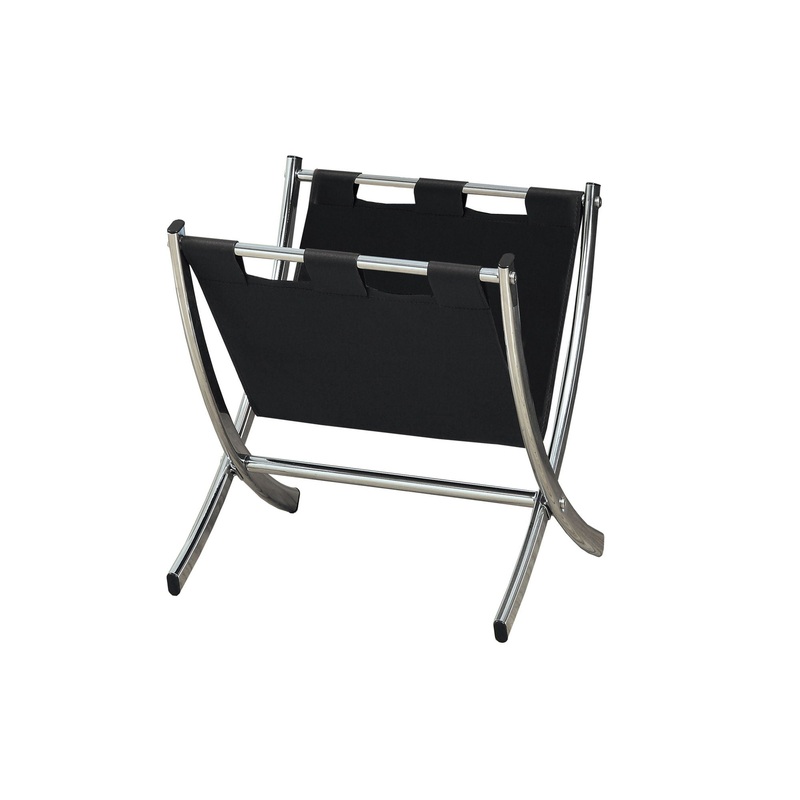 Magazine Rack Standing Organizer Storage Leather Look – Black
