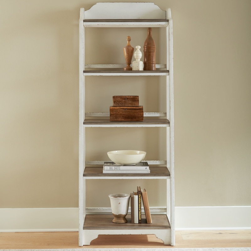 Magnolia Manor – Leaning Pier Bookcase – White