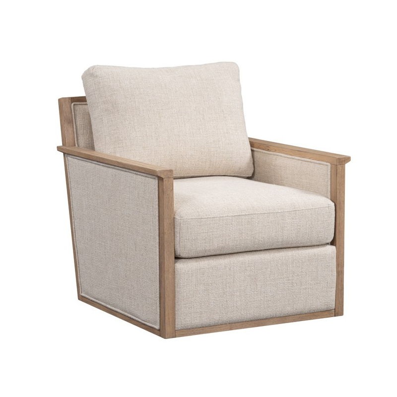 Norman – Swivel Accent Chair|Natural|Blue