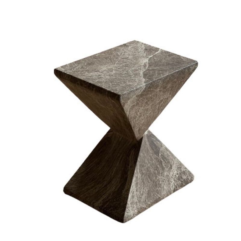 Adler – Outdoor Concrete Accent Table – Brown/Ivory