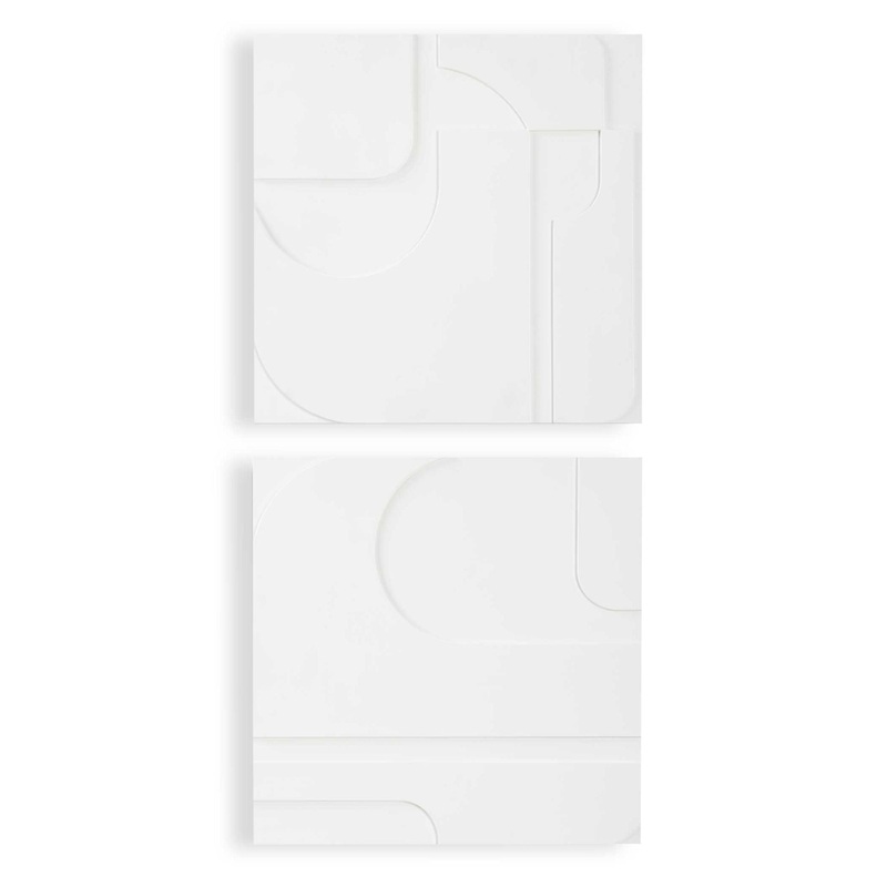 Contours – White Wall Decor (Set of 2)