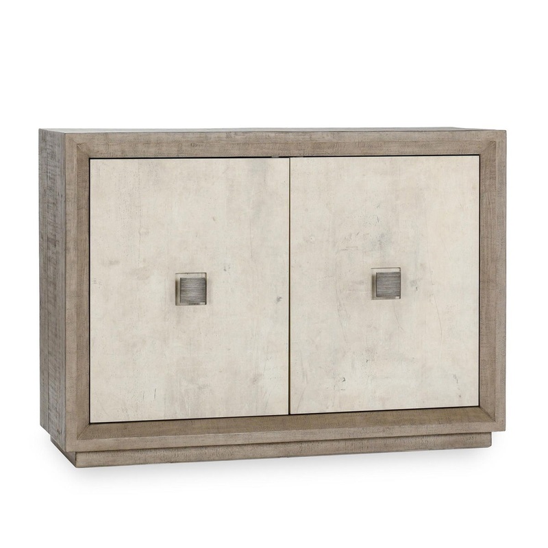 Denver – Reclaimed Pine 2 Door Cabinet – Distressed Gray/Weathered Chalk