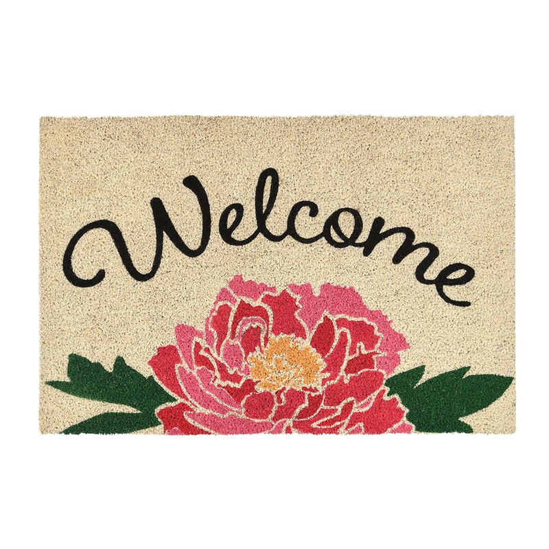 Doormats – Peony Welcome Doormat – Pink Multi/Sand