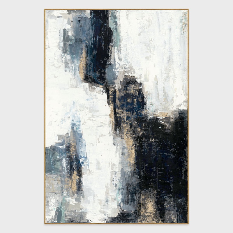 Gloss – 48 x 72 Canvas Art – Gray & Black