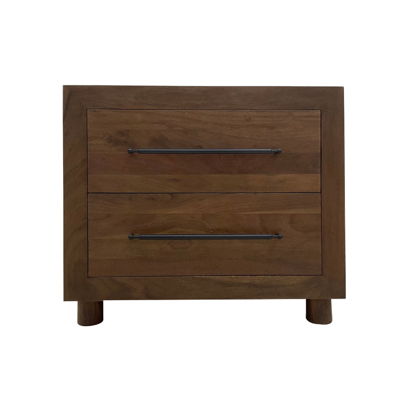 Jaxon – Wood 2 Drawer Nightstand – Cocoa Brown