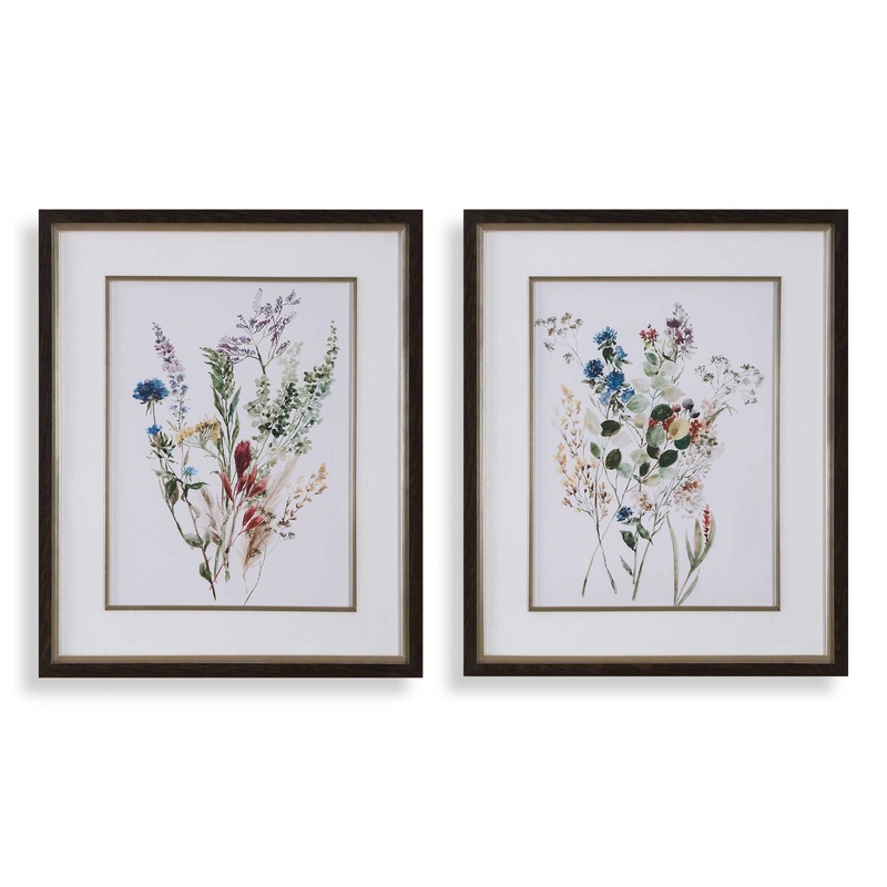 Delicate Flowers – Framed Prints (Set of 2)