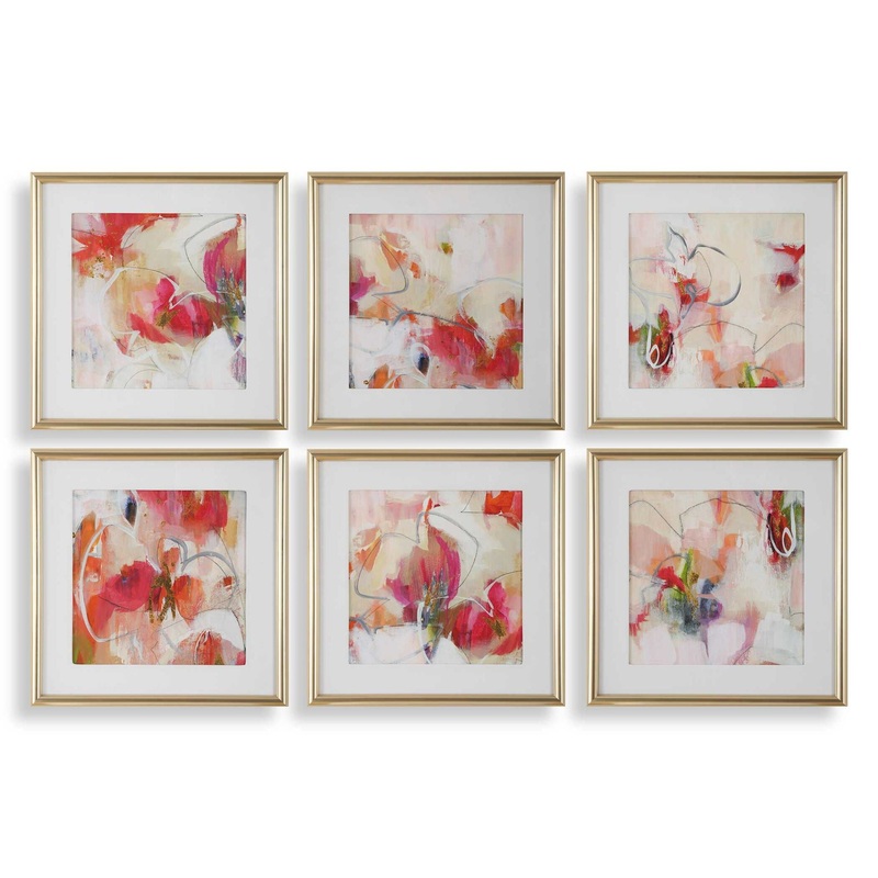 Fresh Start – Red Abstract Prints (Set of 6)
