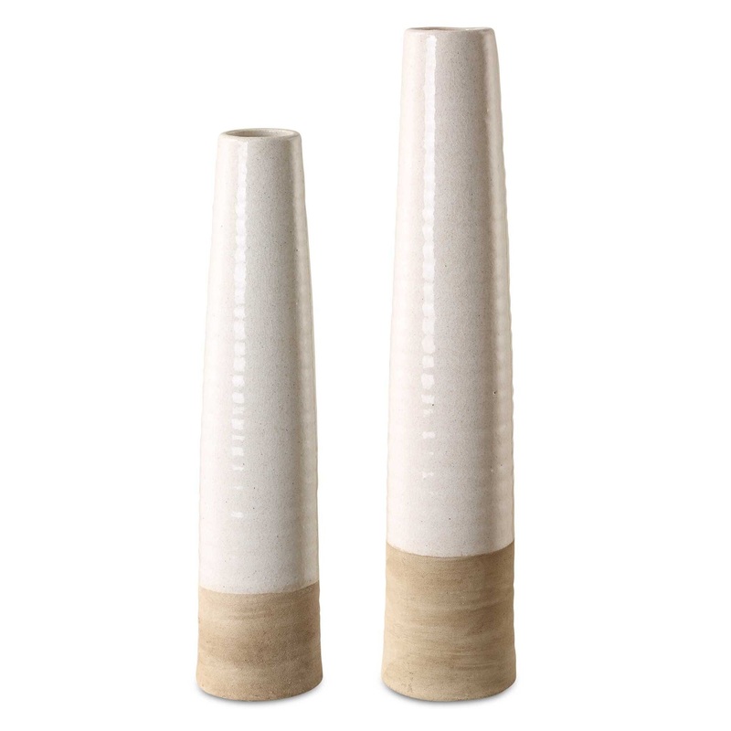 Ivory Sands – Ceramic Vases (Set of 2)