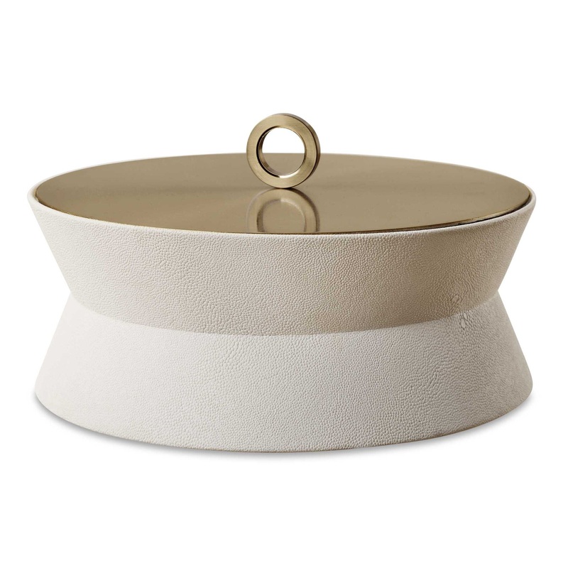 Luxe – White Shagreen Round Box