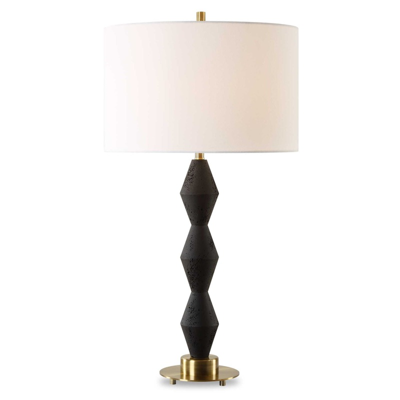 Threefold – Black Stone Table Lamp