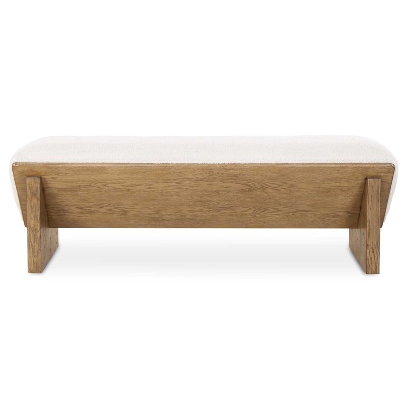Wedged – Ivory Fabric Bench