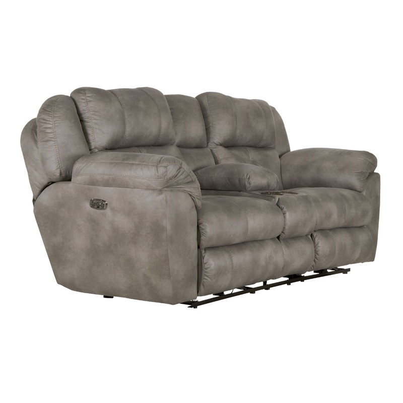 Ferrington – Power Lay Flat Reclining Console Loveseat with Power Adjustable Headrest & Lumbar
