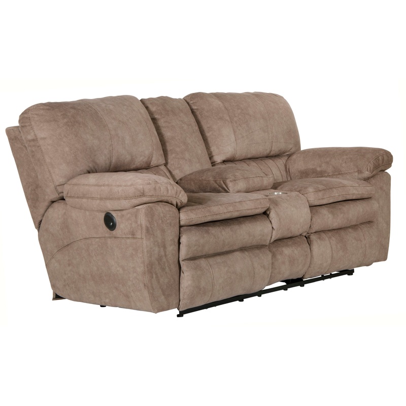 Reyes – Power Lay Flat Reclining Console Loveseat With Storage & Cupholders