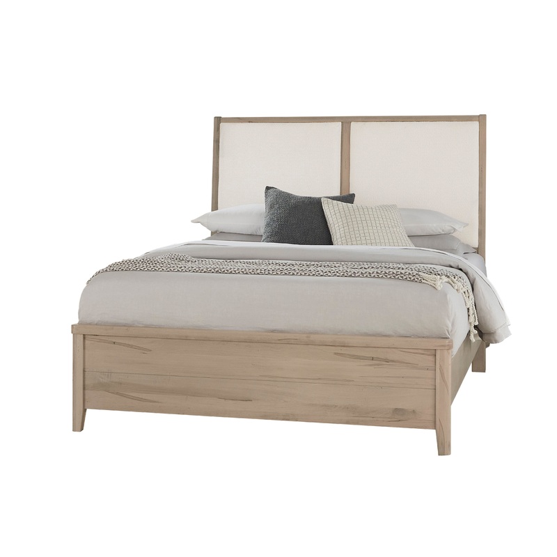 Woodbridge – Upholstered Bed – Light Brown Wood
