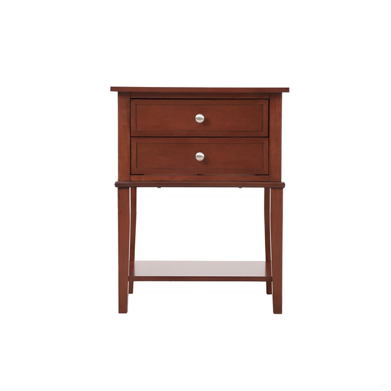 Sleek Nightstand With Storage Shelf And Rich Finish – Cherry
