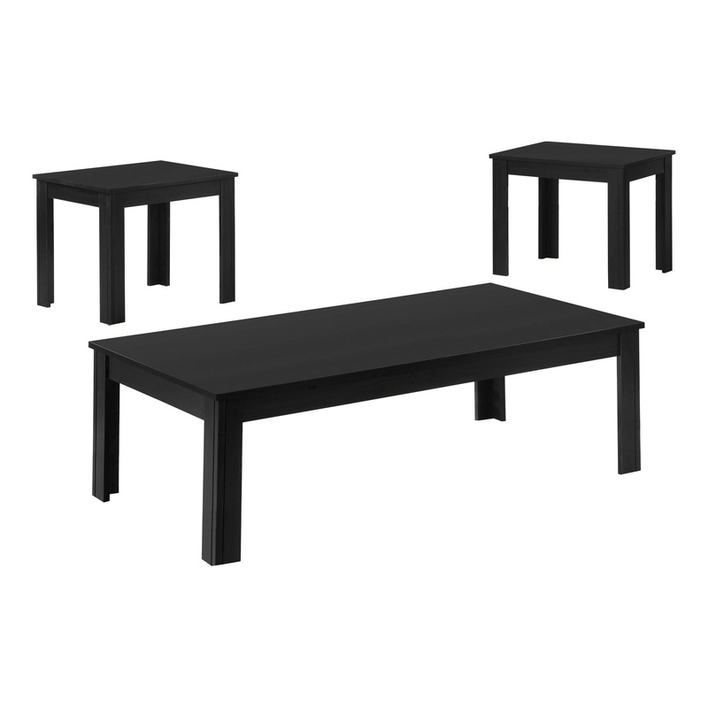 Table Set Coffee And Side Accent For Living Room 3 Pieces Set – Black