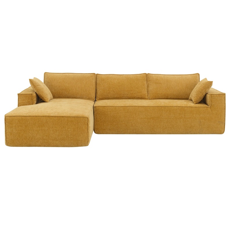 2 Pices Free Combination Minimalist Style Modular Sectional, Wrinkle Resistant Couch Set L Shaped Compressed Sofa For Living Room – Dark Blue