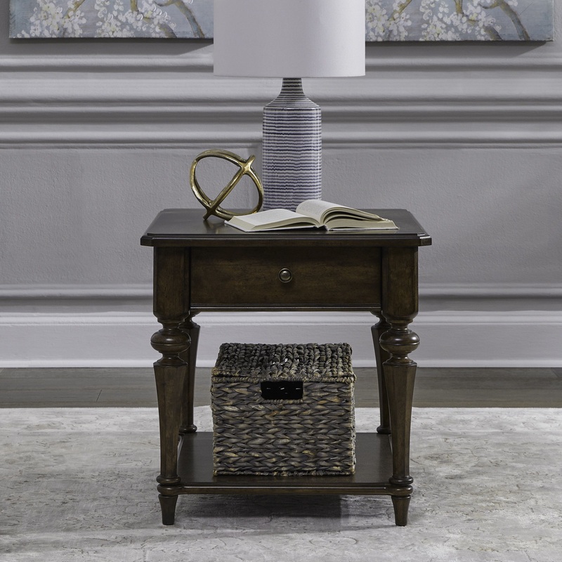 Arden Road – Drawer End Table – Satin Cherry