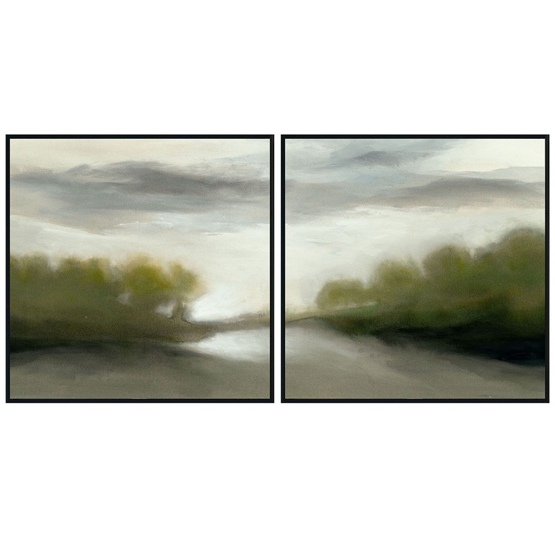 Bewildered – Painting 72′ x 36′ By Buddy Whitlock (Set of 2) – Black